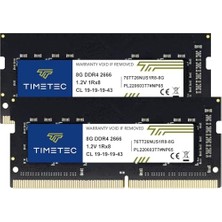 Timetec Premium 16GB KIT(2X8GB) Ddr4 2666 Mhz (DDR4-2666) PC4-21300 (PC4-2666V) Ecc Olmayan Tamponsuz 1.2V CL19 1rx8 Tek Sıralı 260 Pin Sodımm Dizüstü Dizüstü Bilgisayar Bellek Ram Modülü Yükseltmesi