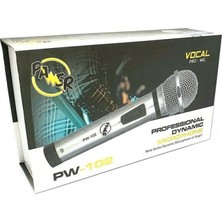 Pawer PW-102 Profesyonel Kablolu El Mikrofonu Metal Kasa