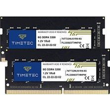 Timetec 16 GB Kıt(2x8 Gb) Ddr4 3200 Mhz (Veya 2933 Mhz Veya 2666 Mhz) PC4-25600 Ecc Olmayan Arabelleksiz 1,2 V CL22 1rx8 Dizüstü Bilgisayarlar, Dizüstü Bilgisayarlar 260 Pin Sodımm Bellek Yükseltmesi