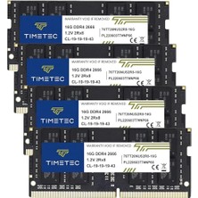 Timetec 64 GB Kıt (4X16 Gb) Ddr4 2666 Mhz (DDR4-2666) PC4-21300 (PC4-2666V) Ecc Olmayan Arabelleksiz 1,2 V CL19 2rx8 Çift Sıralı 260 Pin Sodımm Dizüstü Dizüstü Bilgisayar Bellek Ram Modülü Yükseltme