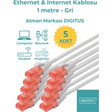 Digitus Ethernet & Internet Kablosu - 5 Adet - Cat6 Gri (1 Metre)