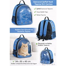Mestore Kp Kalpli Patili Astronot Şeffaf Taşıma Sırt Çantası Mavi 24X32X42 cm - Kp-Astrntklp-Mv