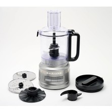KitchenAid Mutfakaid 9 Kapsüllü Gıda Işlemcisi Artı Julienne Disk Dilimleme Hızlı Doğrama Karıştırma Hamur Çırpma Kontur Gümüş