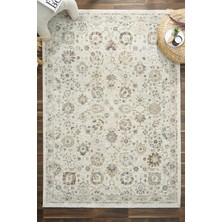 Venucci Home & Living Frezia Floral Bambu Polyester Oturma Odası Salon Mutfak Halısı Eskitme Çiçekli Vintage Halı