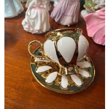 Ogeda Home Buenos 6'lı Gold Lüks Fincan Takımı-6'lı Vintage Esintili Fincan Takımı-Lüks Porselen Fincan Seti