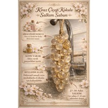 El Yapımı Altın Varak Detaylı Musluk Sabunu Kiraz Çiçeği Kokulu