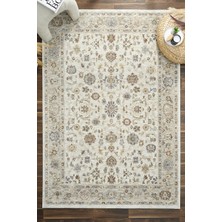 Venucci Home & Living Frezia Floral Bambu Polyester Oturma Odası Salon Mutfak Halısı Eskitme Çiçekli Vintage Halı