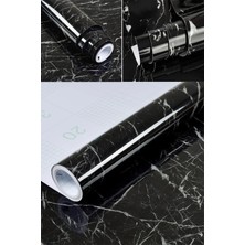 Noyiska 5m x 60 cm Siyah Mermer Desenli Masa Tezgah Mutfak Su Geçirmez Yapışkanlı Folyo Sticker Yapıştırma