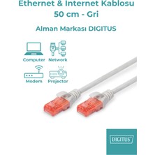Digitus Ethernet & Internet Kablosu - Cat6 Gri (50 cm - 0,5 Metre)
