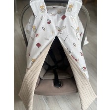 Derin Boutique Shop Bej Örgü Harry Potter Poplin Çift Yönlü Puset Örtüsü
