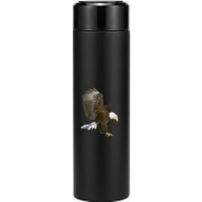 Promopanya Taraftar termos 🦅 Dijital Dereceli Termos 500ml. Sızdırmaz 12 Saate Kadar Yalıtım (Kara Kartal Termos,isim yazılabilir,kişiselleştrilebilir,isme özel,kişiye özel)