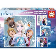 Educa Frozen Kademeli Çocuk Puzzle - 12-16-20-25 Parça - 3-5 Yaş