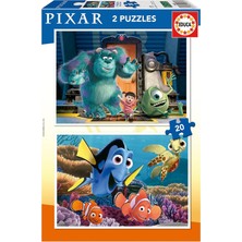 Educa 2X20 Parça Kayıp Balık Nemo ve Sevimli Canavarlar Çocuk Puzzle - 19673 - 3-5 Yaş