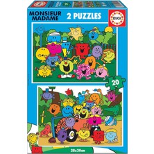 Educa 2X20 Parça Kız ve Erkek Çocuk Bay ve Bayan Puzzle - 19401
