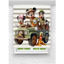 Enzo Home Sevimli Karakterler Desenli Baskılı Zebra Stor Perde – Çocuk Odası Dekoratif Zebra Perde