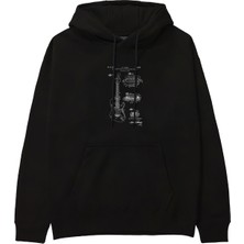 The Lucid Lab Fender Stratocaster Gitar Hoodie - Siyah