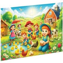 Çiftlikteki Çocukları Ahşap Puzzle