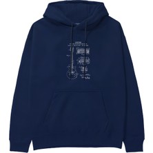 The Lucid Lab Gibson Les Paul Gitar Hoodie - Lacivert
