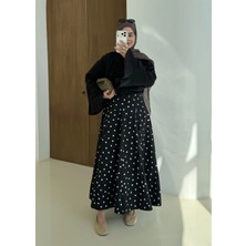 Moda Aksa 4414 Puantiye Etek Siyah