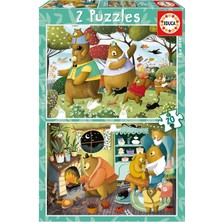 Educa Puzzle - 2X20 Parça Orman Masalları - 3-5 Yaş Kız ve Erkek Çoduk