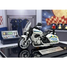 Farbu Oyuncak Çek Bırak 1:12 Ölçekli Sesli ve Işıklı Polis Motosikleti - 15 cm Oyuncak Motor