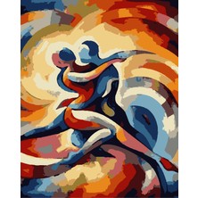 Ben U Sen Sayılarla Boyama Kasnaklı Tablo Seti Fırça Boya Dahil 40X50 Abstract-1