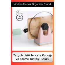 Svein #organizer Mutfak Organizer Tencere Kapağı ve Kesme Tahtası Standı Tezgah Üstü Kapak Tutucu Modern