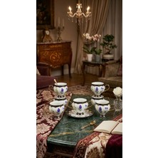 Ogeda Home Buenos Lavanta Çiçekli 6'lı Fincan Takımı-6'lı Mor Çiçekli Türk Kahvesi Fincan Seti