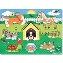 Melissa & Doug Ahşap Tutmalı Yapboz-Evcil Hayvanlar