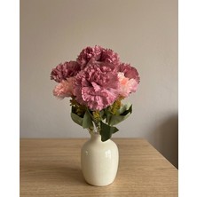 Bakburaya Yapay Çiçekçilik 7 Kafalı 40 cm Karanfil Gül Kurusu Pembe Renginde Ev Vazo Dekor Ürünü