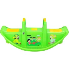 Pilsan Star Tahterevalli - Yeşil Eğlenceli Tasarımlı Çocuk Bahçe Oyuncağı