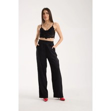 Win Moda Kadın Baggy Pantolon - Cepli ve Ön Pileli Salaş Pantolon