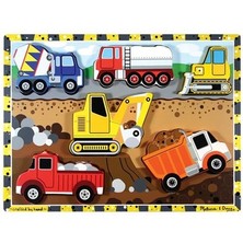 Melissa & Doug Ahşap Tombul Yapboz - İnşaat Araçları