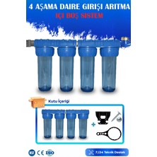 Watermelon Daire Bina Sayaç Girişi 10" Inch 4 Aşama Su Arıtma Ve Yumuşatma Sistemi (FİLTRESİZ)
