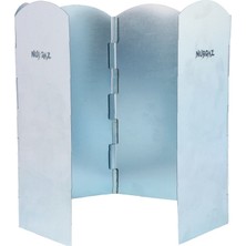Nurgaz Metal Rüzgarlık Küçük Gri Hafif ve Taşınabilir Aksesuar Kampçılık İçin Kullanışlı