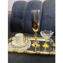 Ogeda Home Paşabahçe Amore 2'li Kahve Yanı Su Bardağı-2'li Gümüş Gold Lüks Kahve Yanı Su Bardağı Seti