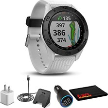 Garmin Approach S60 - White With Watch Şarj Base, 6AVE Travel & Temizlik Kit