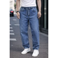 Damga Erkek Trend Pamuklu Lacivert Baggy Kot Pantolon