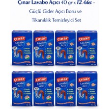 Çınar Lavabo Açıcı 40 gr x 12 Adet – Güçlü Gider Açıcı Boru ve Tıkanıklık Temizleyici Set
