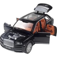 Oyuncak Metal Buhar Atan LED Işıklı Ses Efektli 1:22 Ölçek Rolls Royce Model Jip Araba Diecast Koleksiyonluk Hediyelik Çık Bırak (Siyah)