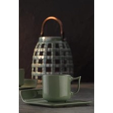 Porselen Despina 4 Parça 2 Kişilik Kahve Takımı Yeşil