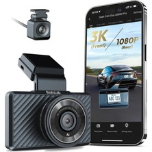 G500H Ön 3k-Arka 1080P 160° Geniş Açı Gece Görüşü Dahili Gps Akıllı Araç Içi Kamera