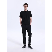 Fabrika Bağlamalı Bel Duble Paça Jogger Siyah Erkek Pantolon F6SM-PNT 2500