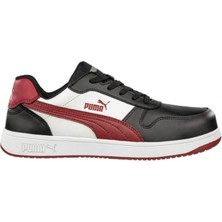 Selçuklu Plus Puma Safety Frontcourt Low S3L ESD Fiberglass Burunlu Spor İş Güvenliği Ayakkabısı Siyah Kırmızı Pro