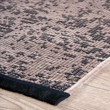 Anutya Home Bej Şönil Makinada Yıkanabilir Kaymaz Taban Saçaklı Pamuklu Halı Kilim Oturma Odası Salon