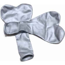 Gemar Krom Balon,gri Kalp Balon 50 Adet.