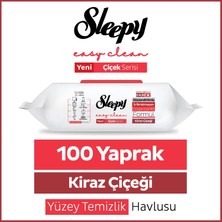 Sleepy Easy Clean Kiraz Çiçeği Yüzey Temizlik Havlusu Mendili 100 Yaprak