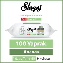 Sleepy Meyve Serisi Yüzey Temizlik Havlusu Mendili Ananas 100 Yaprak