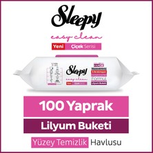 Sleepy Easy Clean Lilyum Buketi Yüzey Temizlik Havlusu Mendili 100 Yaprak