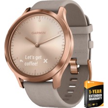 Garmin Vivomove Hr Premium Rose Gold W/gray Suede Band + Ekstra Bant Granit Blue (010-01850-19) 1 Yr Cps Geliştirilmiş Koruma Paketi